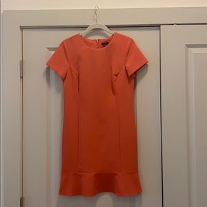 Ann Taylor Red Orange Ruffled bottom sun dress!
